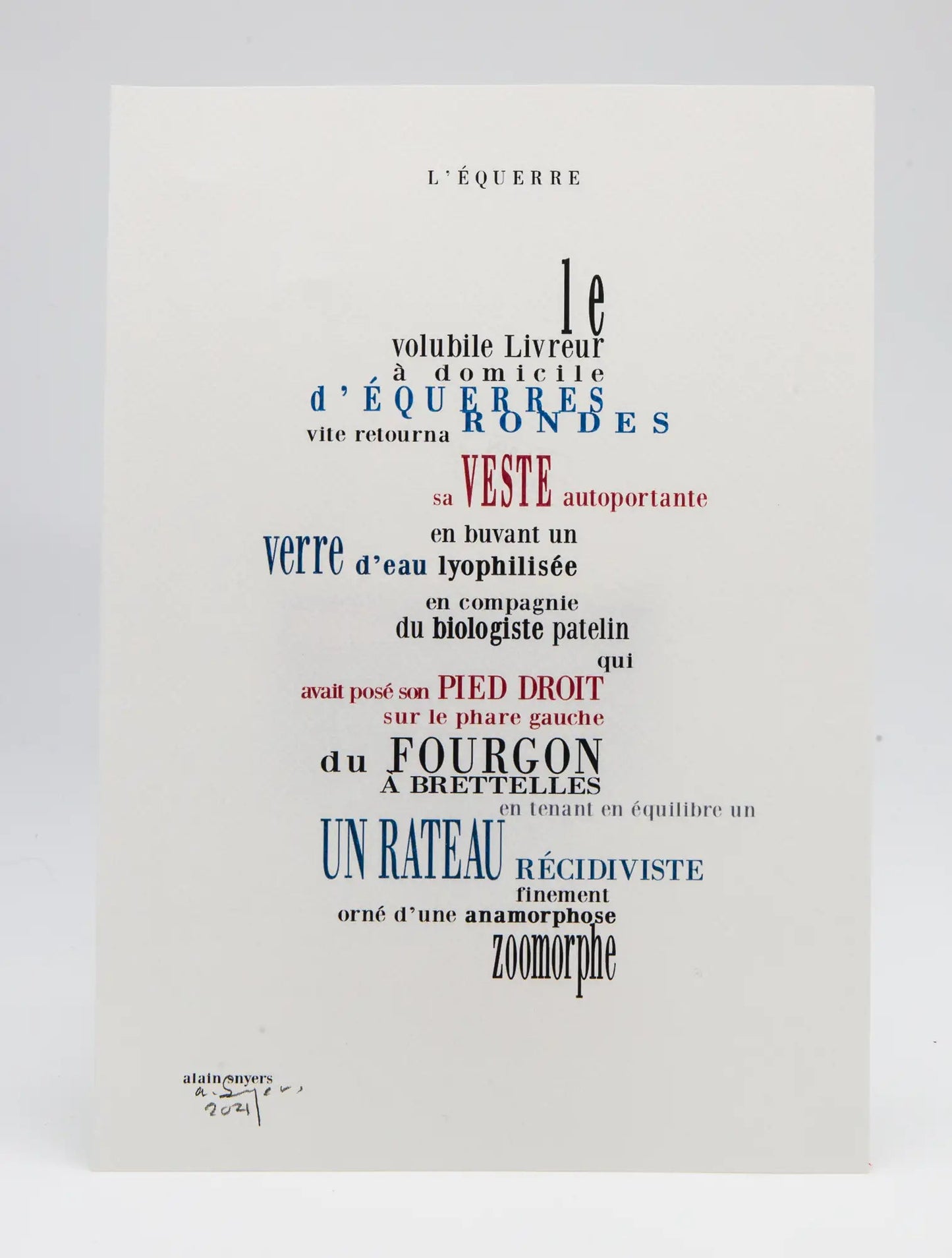 Alain Snyers : L’équerre - Tableau