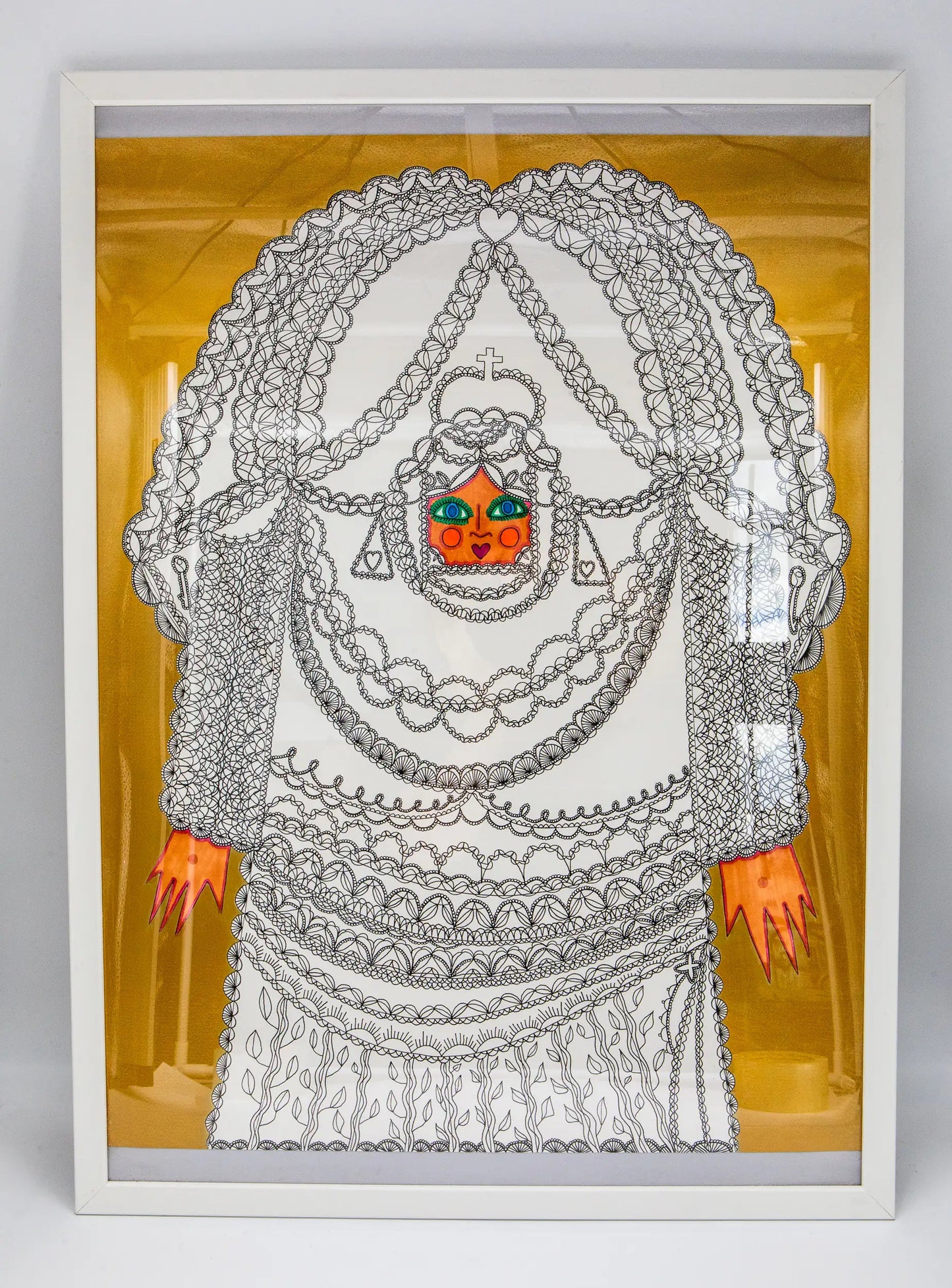 Maria Del Carmen Rizo : Triptyque des madones dorées 2 - Tableau