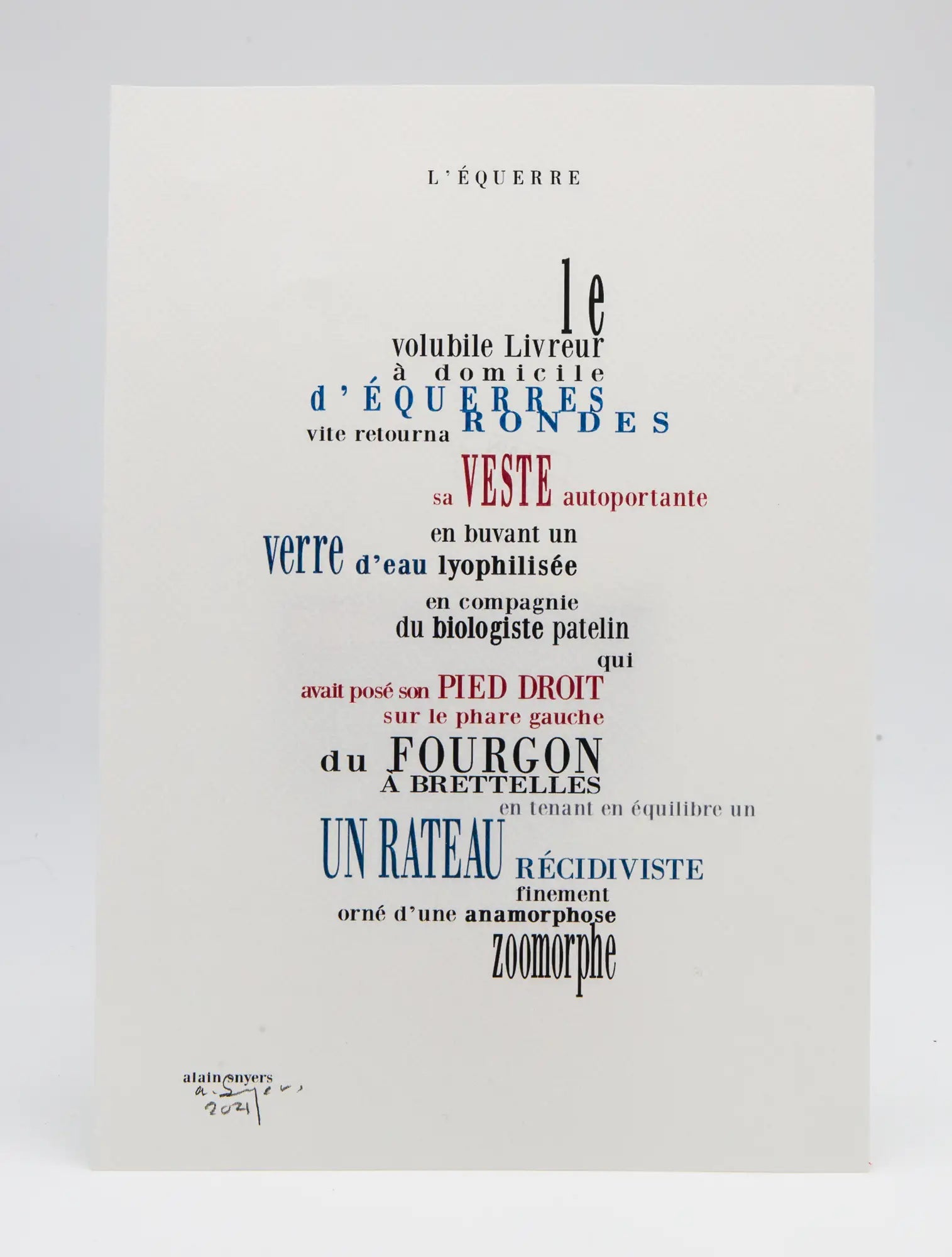 Alain Snyers : L’équerre -  Tableau