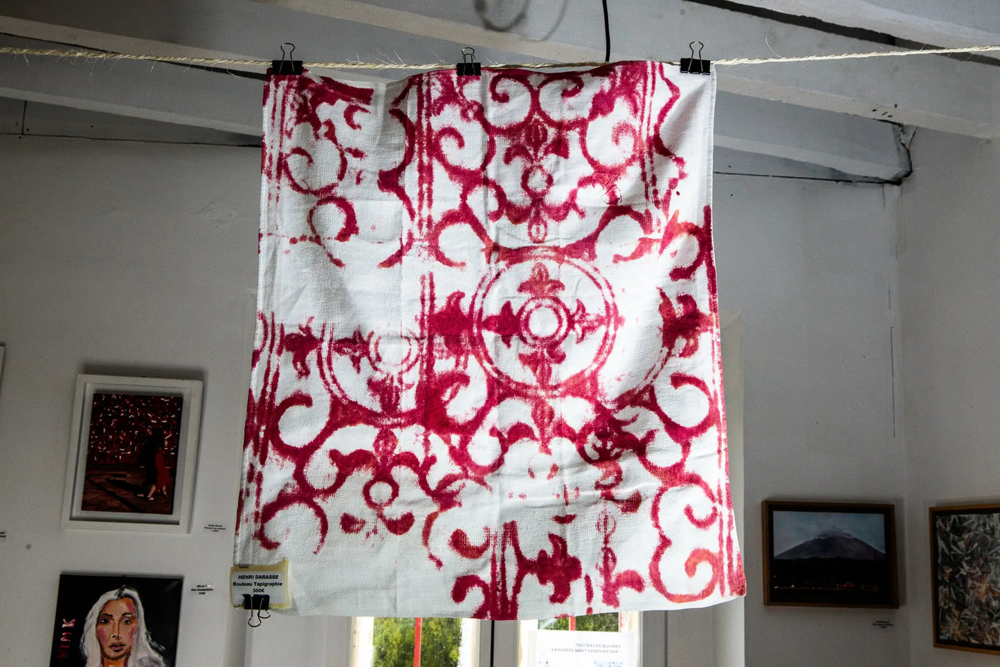 Henri Darasse : Rouleau Tapigraphie 1 -  Acrylique au rouleau sur torchon