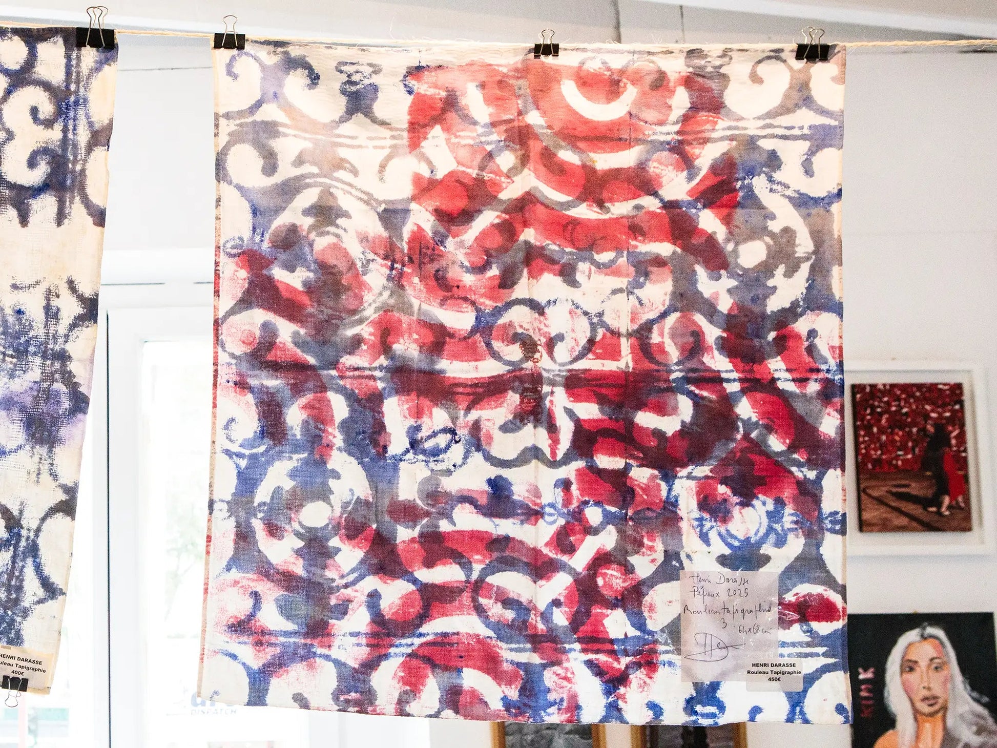 Henri Darasse : Rouleau Tapigraphie 3 -  Acrylique au rouleau sur torchon
