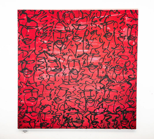 Lyonel Kouro : People rouge - Tableau